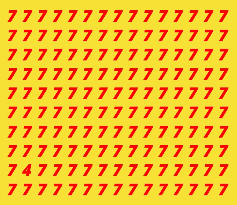 Encontra o número 4 na imagem.