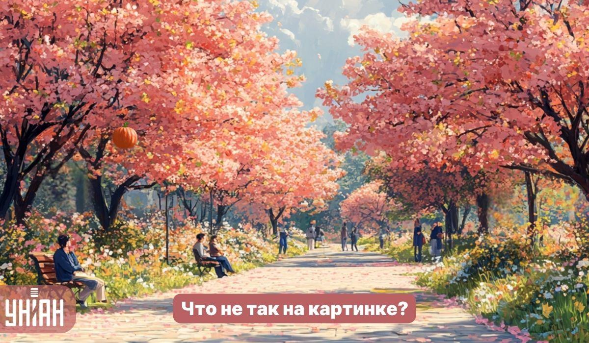 Encontrar um inseto estranho num parque com árvores sakura em 5 segundos: um teste de QI simples